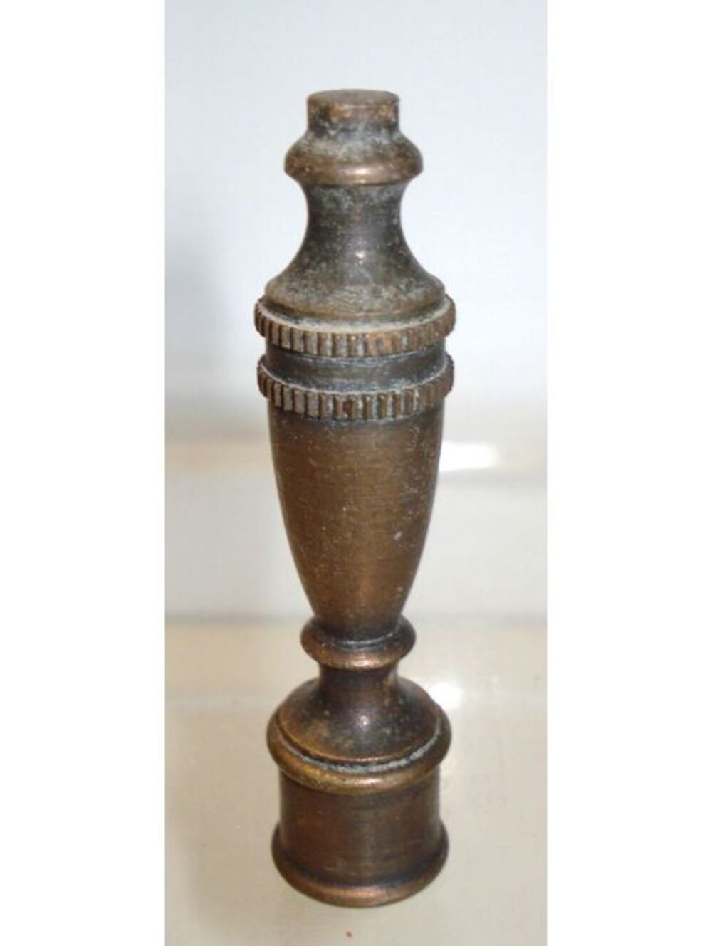 Vintage MCM Oxidized Brass Finial for Lamp - Looks like a chess piece